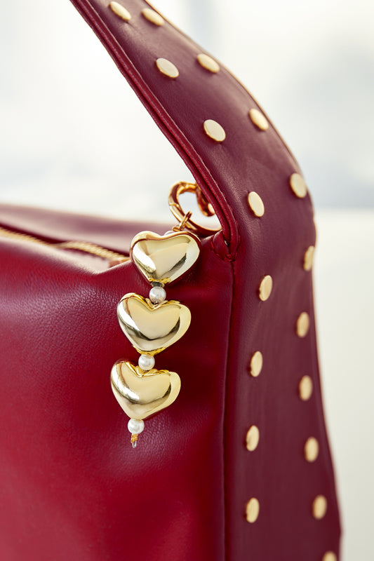 pendentif coeurs et perles