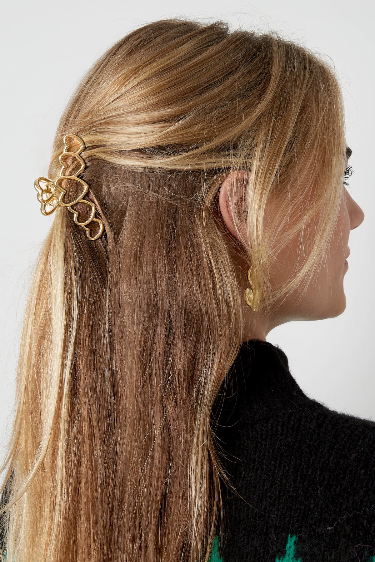 Barrette à cheveux love all over - doré