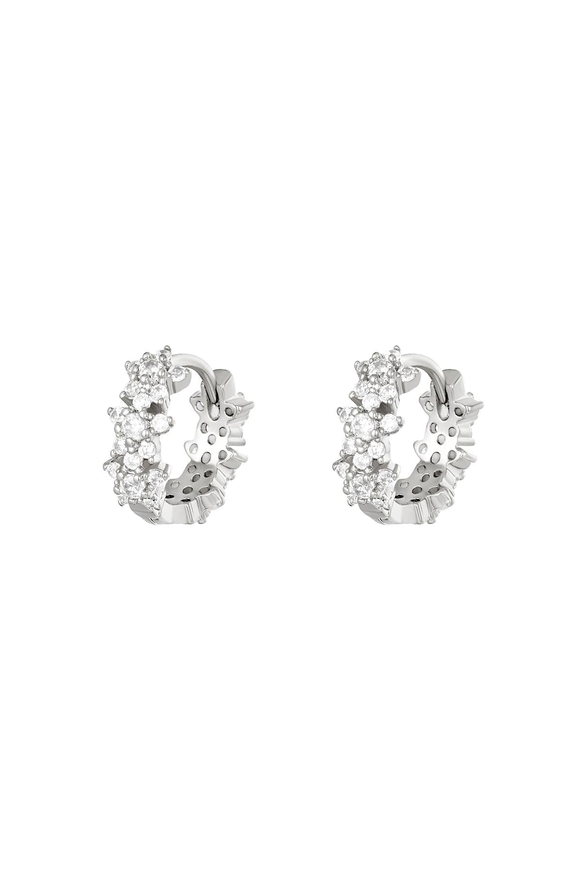 Boucles d'oreilles créoles étoile strass - cuivre