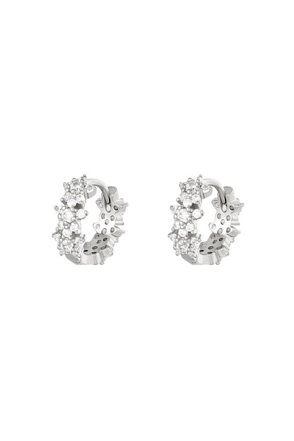 Boucles d'oreilles créoles étoile strass - cuivre