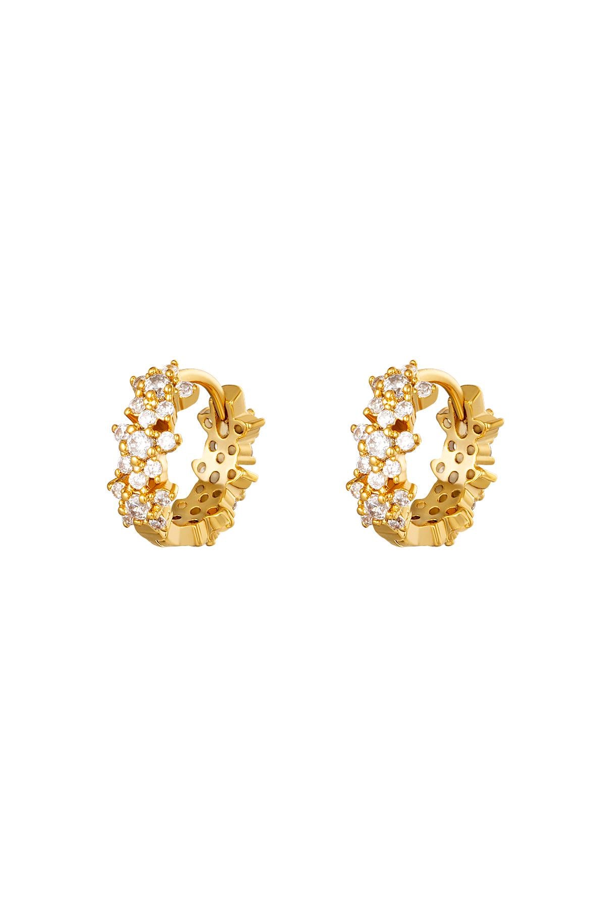 Boucles d'oreilles créoles étoile strass - cuivre