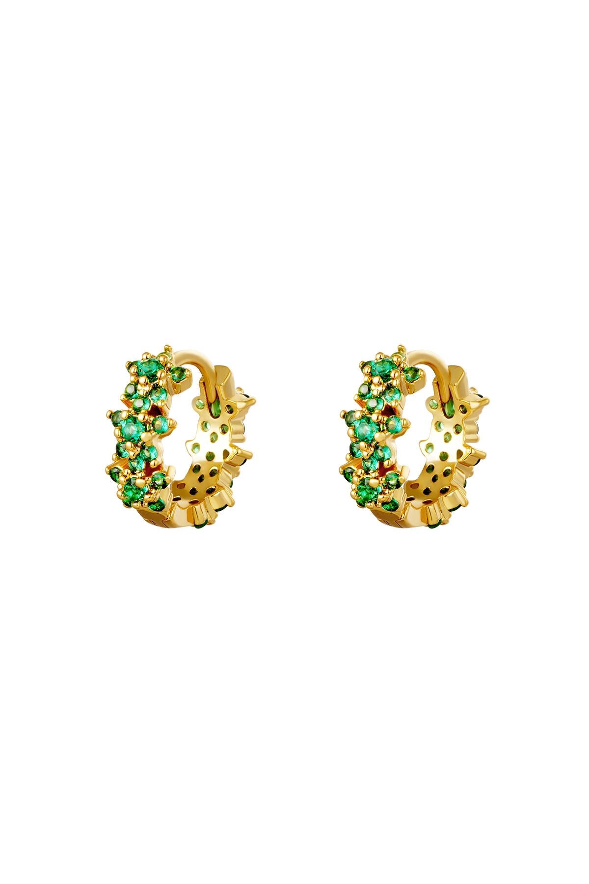 Boucles d'oreilles créoles étoile strass - cuivre
