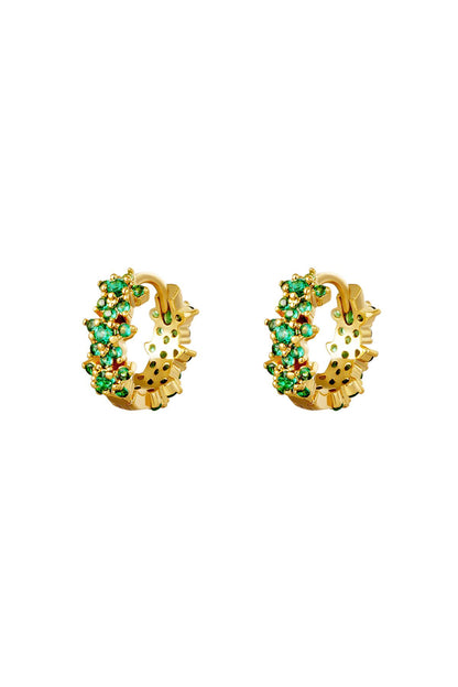 Boucles d'oreilles créoles étoile strass - cuivre