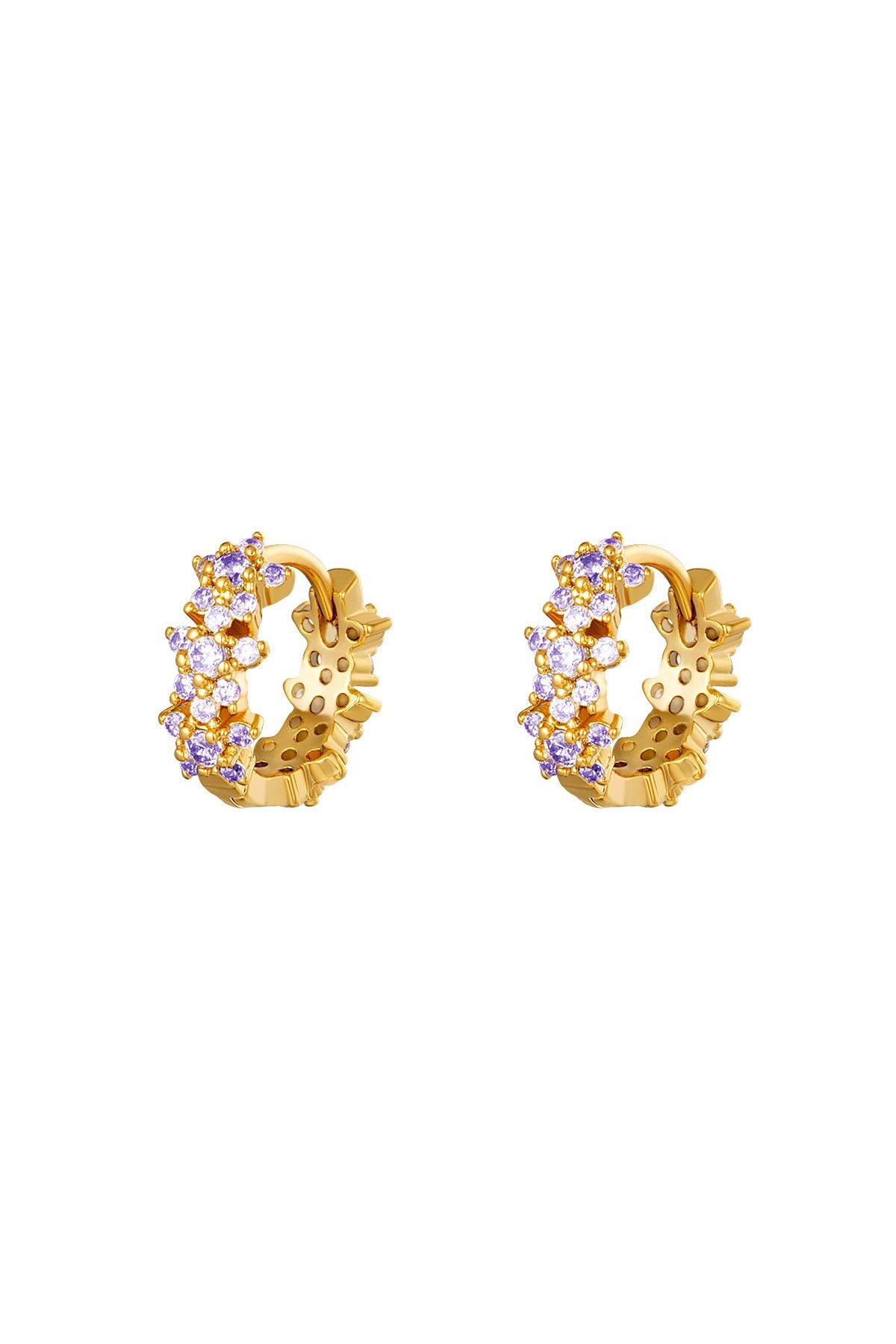 Boucles d'oreilles créoles étoile strass - cuivre