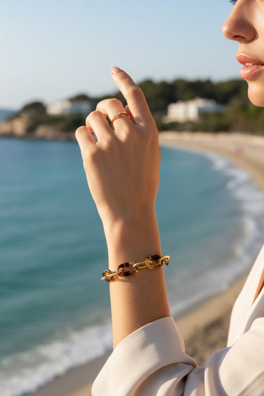 Stainless Steel Chain Bracelets Leopard Print Casual Daily  Women's jewelry