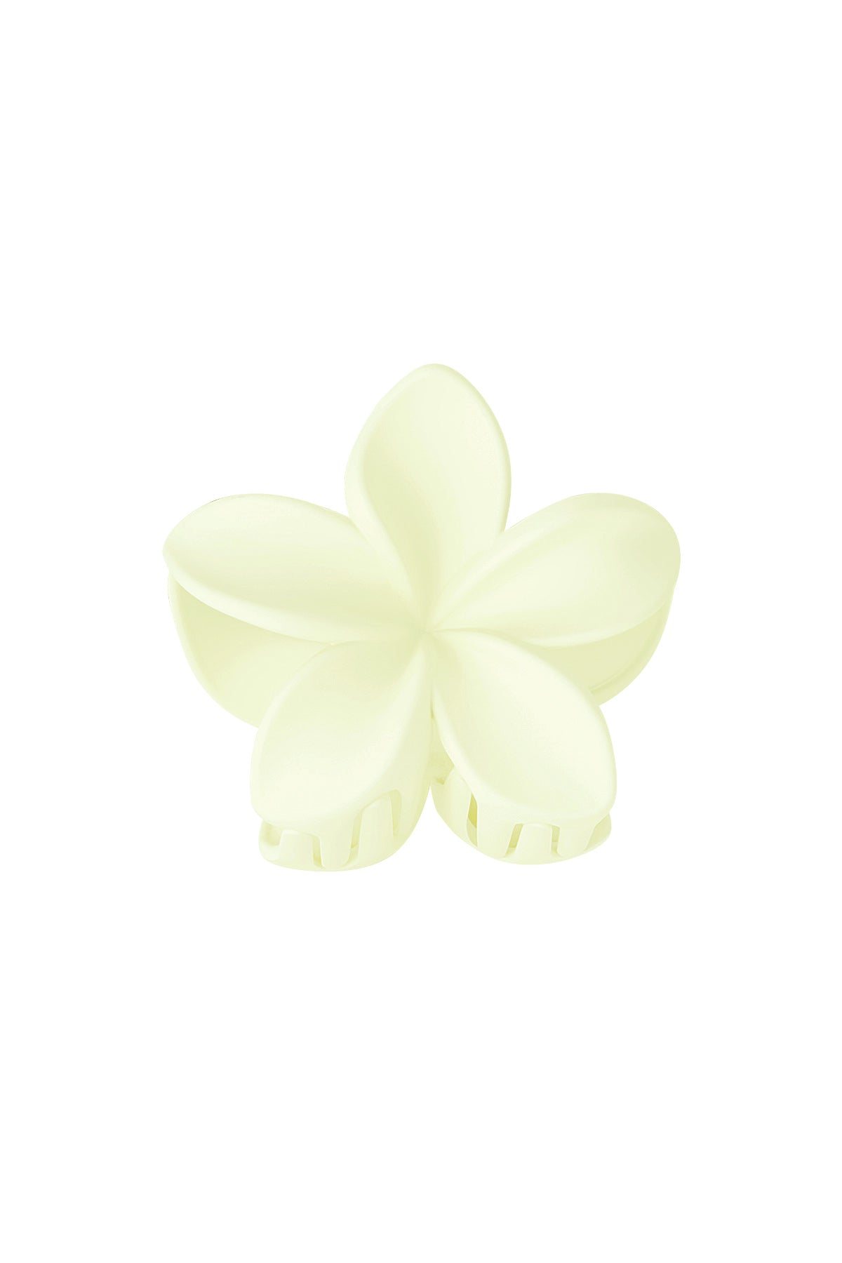 Barrette à cheveux fleur - plastique crème