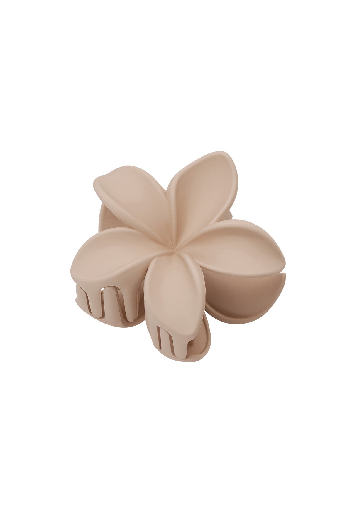 Barrette à cheveux fleur - plastique crème