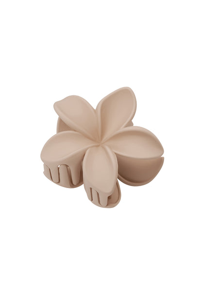 Barrette à cheveux fleur - plastique crème