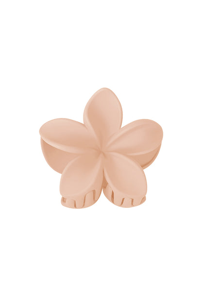 Barrette à cheveux fleur - plastique crème