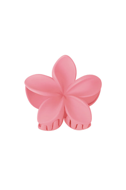 Barrette à cheveux fleur - plastique crème