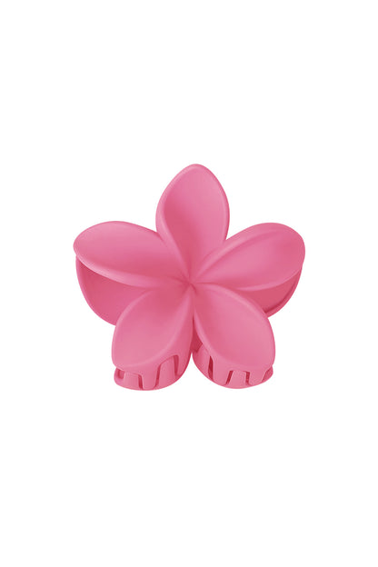 Barrette à cheveux fleur - plastique crème