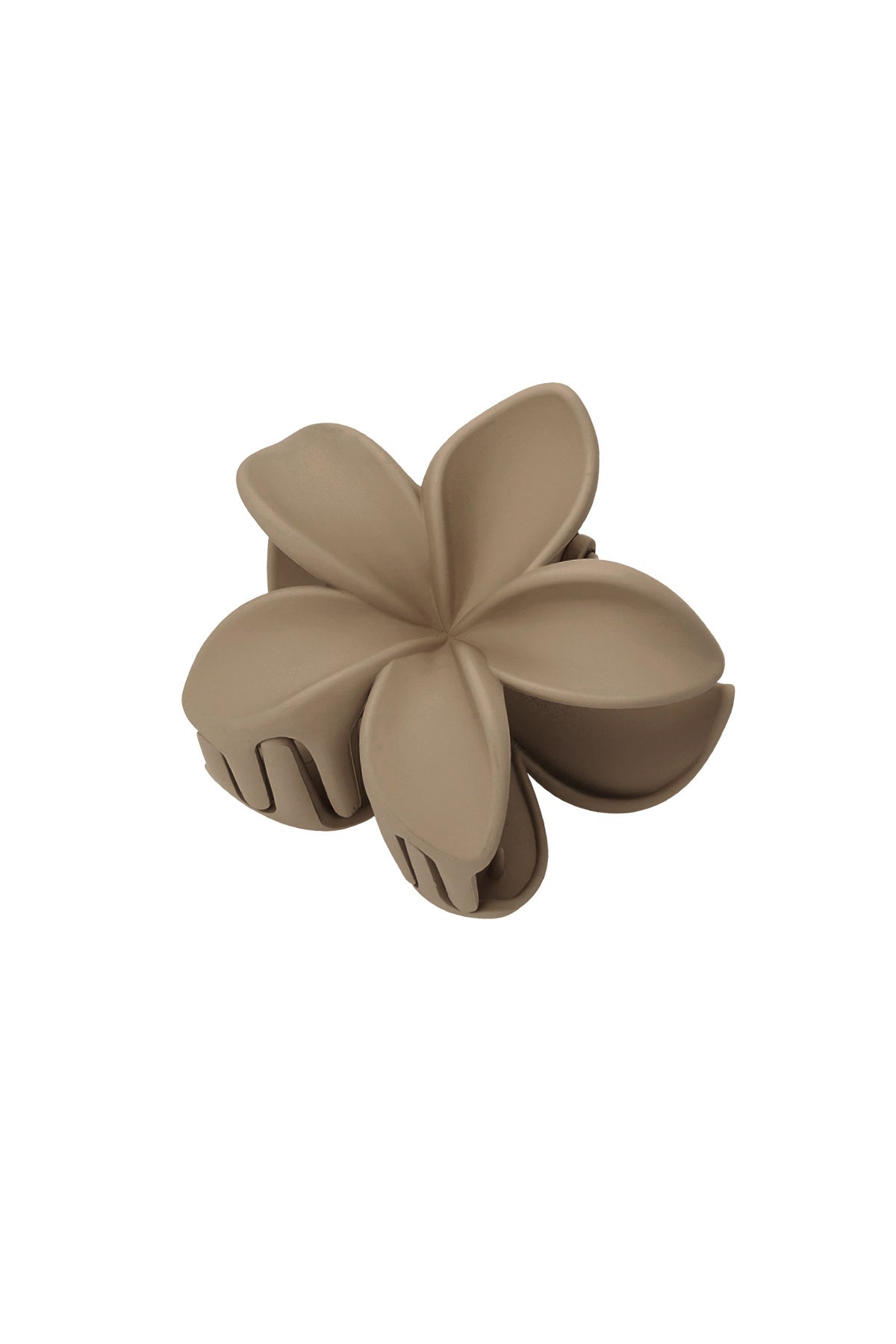 Barrette à cheveux fleur - plastique crème