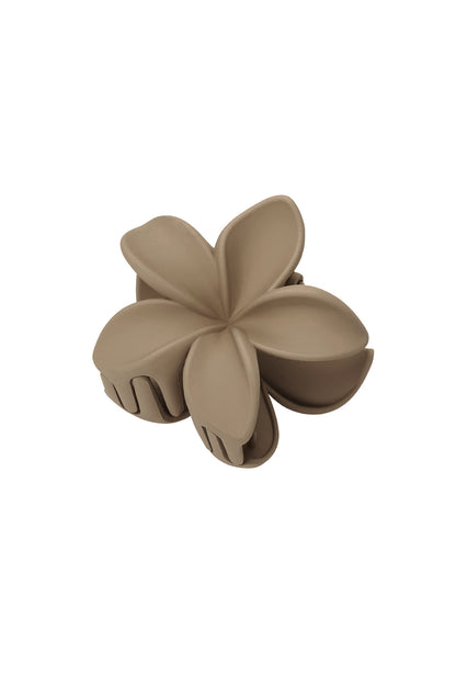 Barrette à cheveux fleur - plastique crème