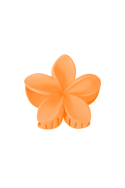 Barrette à cheveux fleur - plastique crème