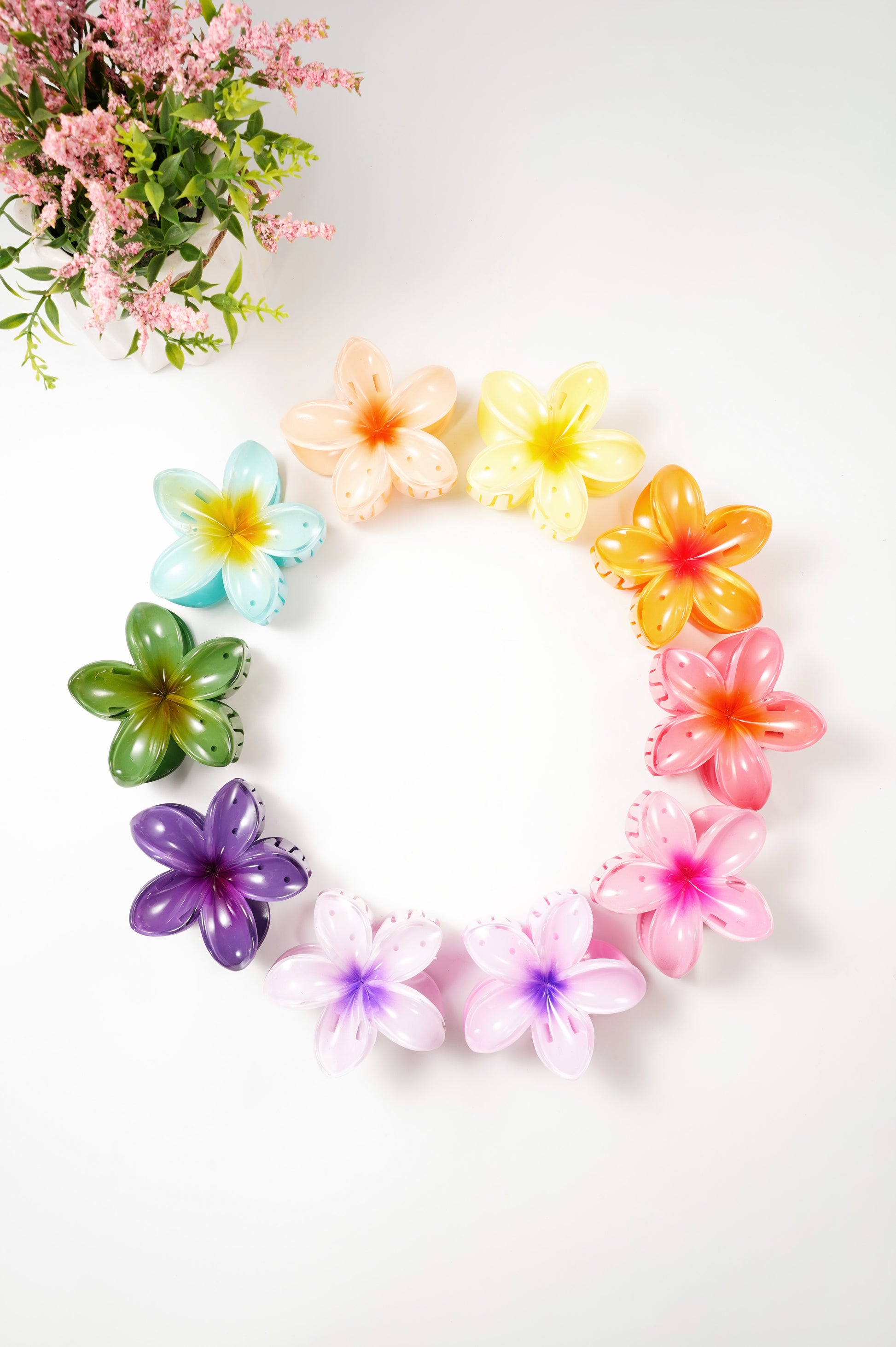 Barrette à cheveux fleur dégradé Hawaii love
