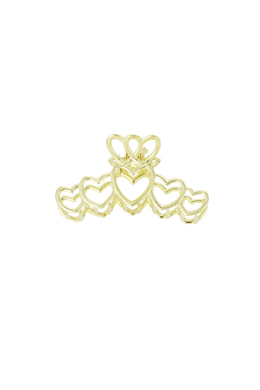 Barrette à cheveux love all over - doré