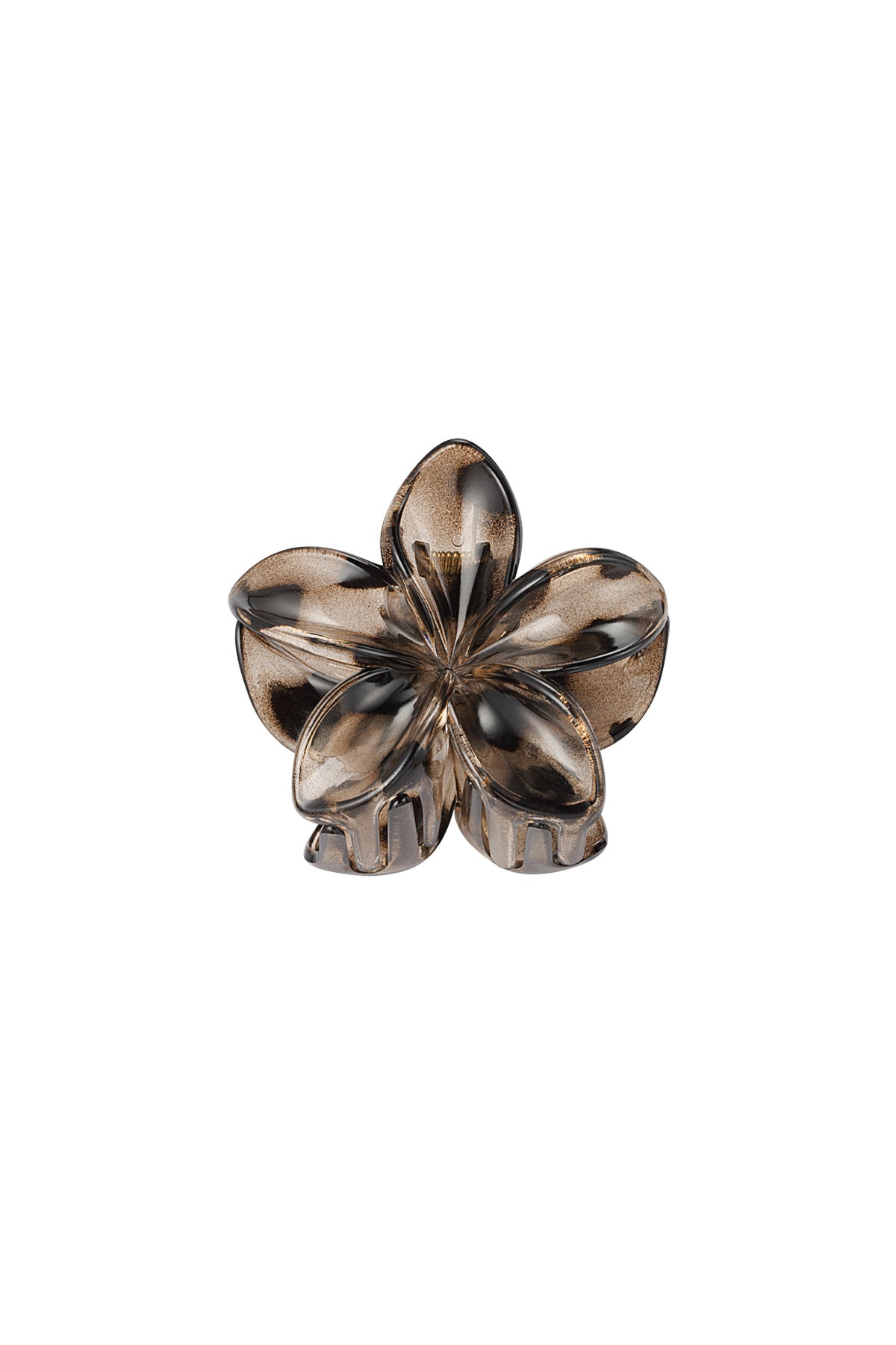 Pince à cheveux à motif de fleurs hawaïennes - Marron