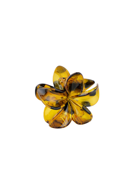 Pince à cheveux à motif de fleurs hawaïennes - Marron