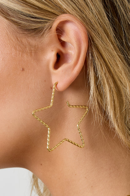 Boucles d'oreilles créoles en acier inoxydable, série Star Casual Daily Simple, bijoux pour femmes