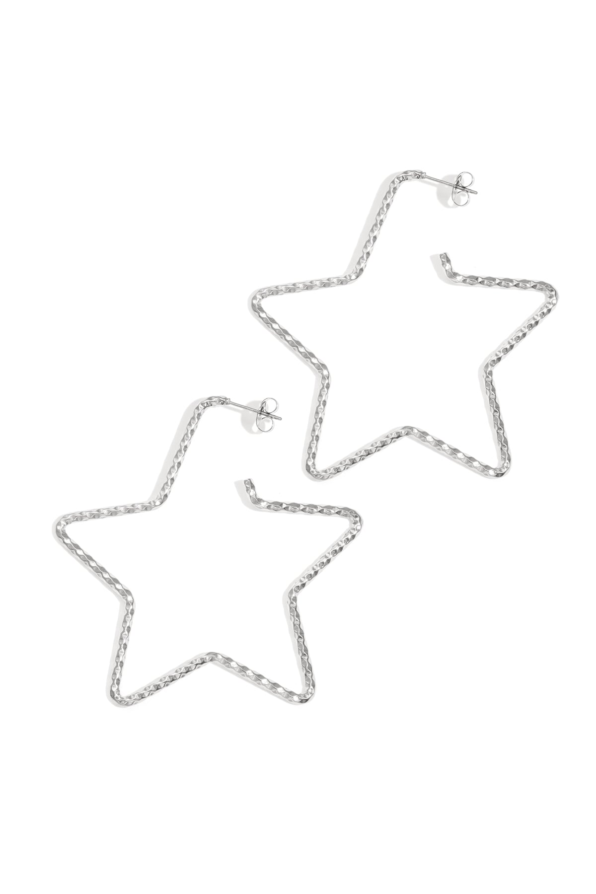 Boucles d'oreilles créoles en acier inoxydable, série Star Casual Daily Simple, bijoux pour femmes