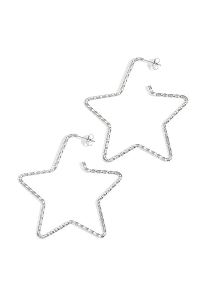 Boucles d'oreilles créoles en acier inoxydable, série Star Casual Daily Simple, bijoux pour femmes