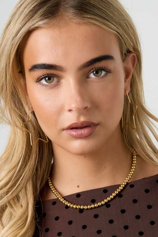 Boucles d'oreilles créoles en acier inoxydable, série Star Casual Daily Simple, bijoux pour femmes