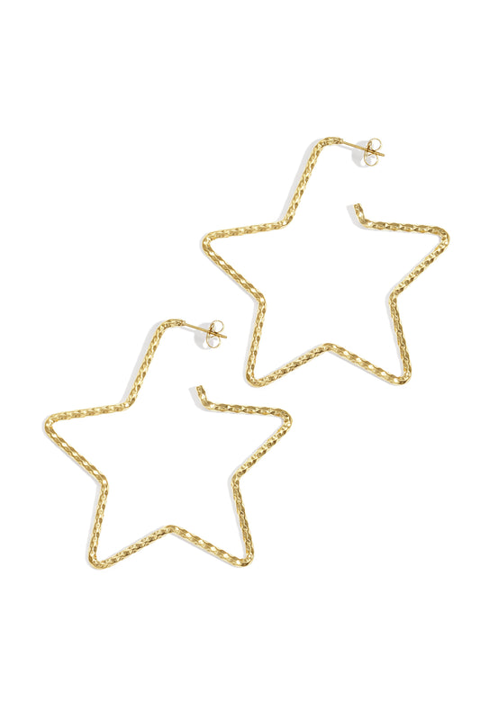 Boucles d'oreilles créoles en acier inoxydable, série Star Casual Daily Simple, bijoux pour femmes